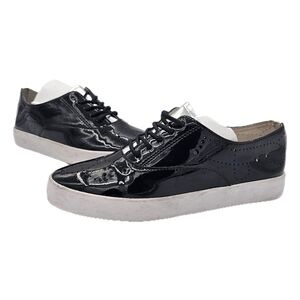 BlackStone NL41 Patent Leather Lace Up Sneakers Platform Shoes Womens Size 37